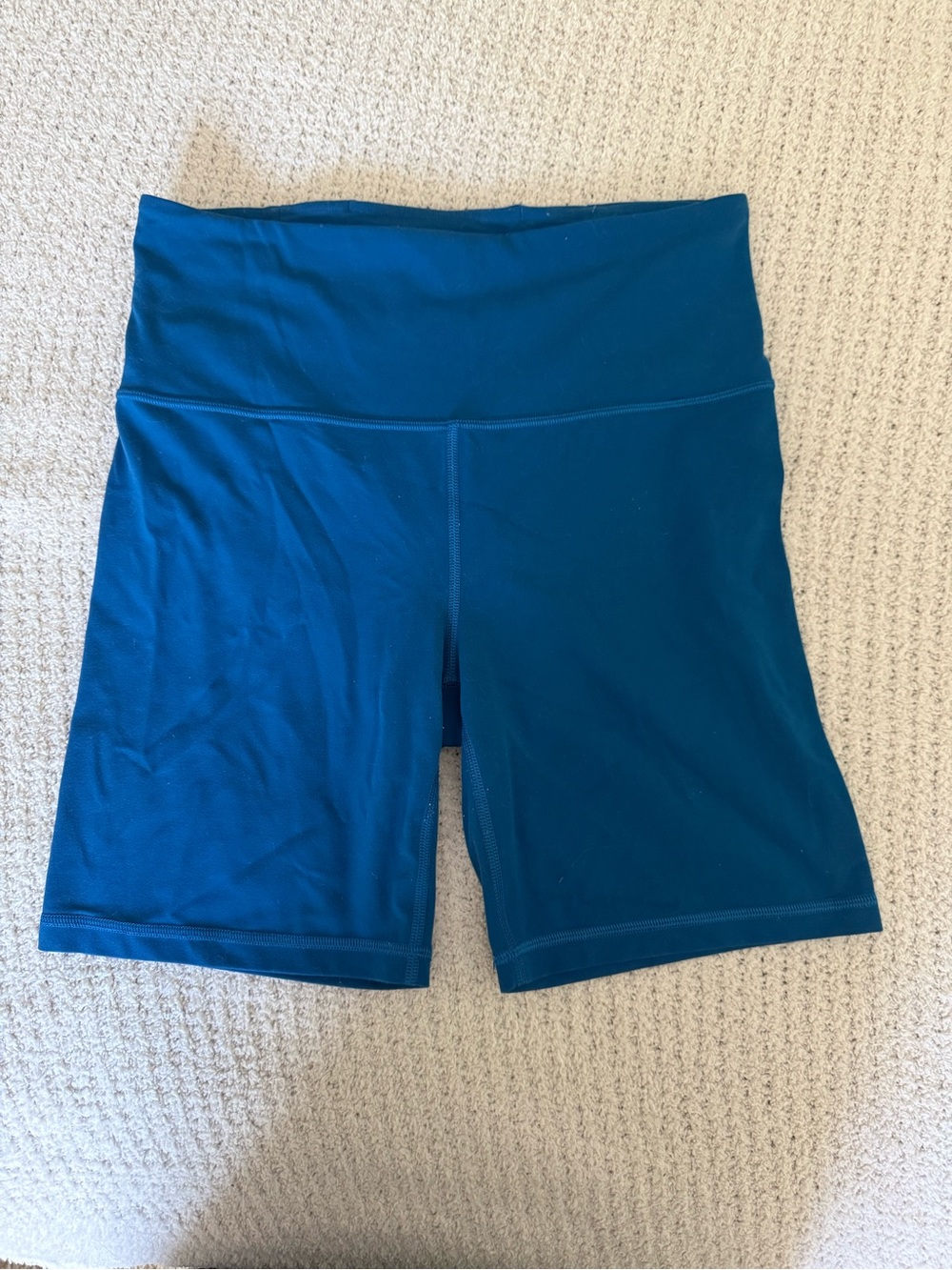 Athleta Deep Teal High-Rise Bike Shorts